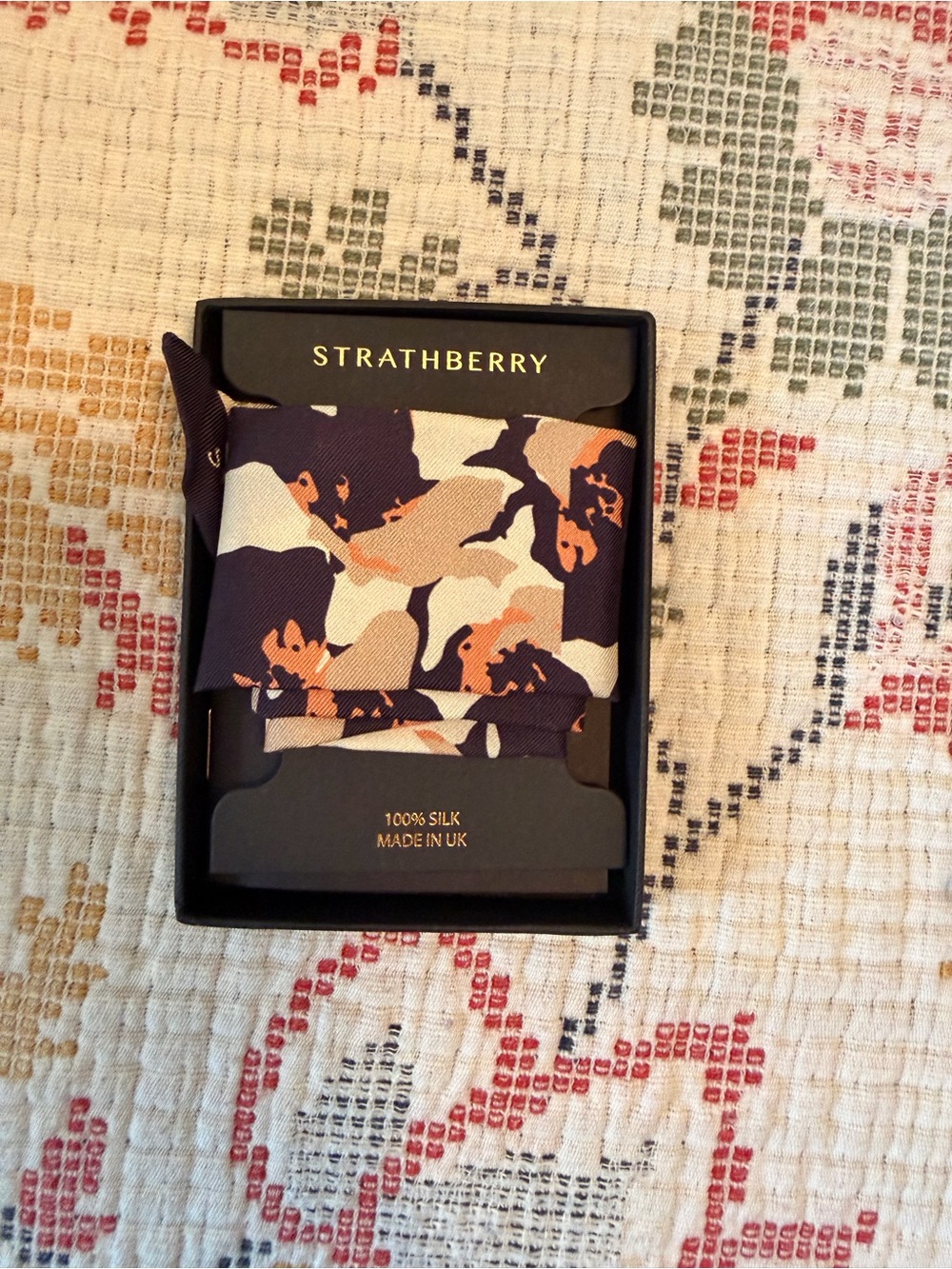 Strathberry Silk Skinny Scarf
Abstract Floral Navy/Sand - Picture 2 of 3